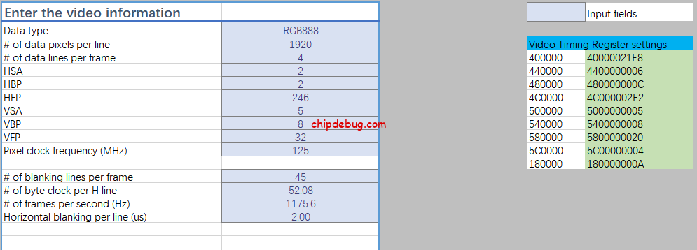 1.5G MIPI dsi TX移植注意事项及demo - update8-ChipDebug