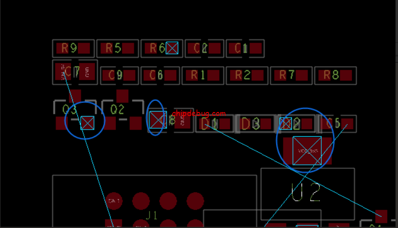 allegro 16.3及17.4 添加Ratsnest_Schedule属性_以十字方格显示电源网络和gnd网络-ChipDebug