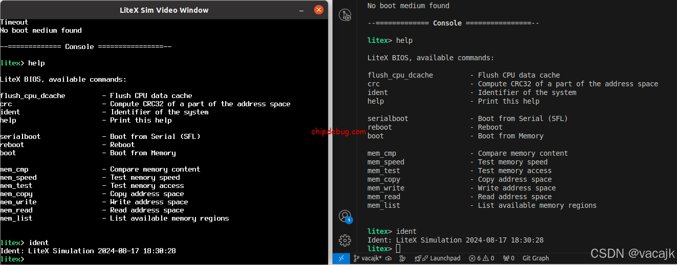 【LiteX】【仿真】使用litex_sim在Python环境中实现FPGA SoC仿真测试-ChipDebug